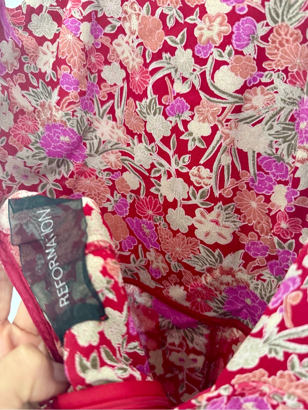Reformation Floral Slip Dress in Red and Pink size S - Picture 3 of 5